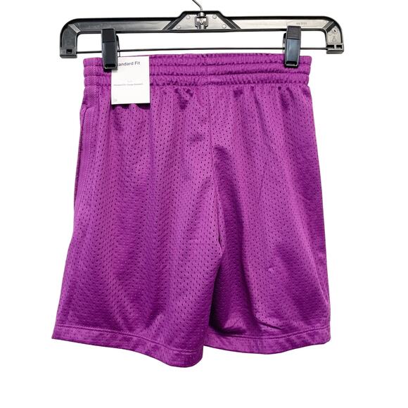 Nike Big Kids' Boys Dri-Fit Mesh Standard Fit Shorts Purple Size Small - Picture 2 of 5